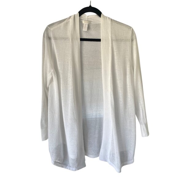 Chico's Sweaters - chicos white sheer cardigan size 1 (small)